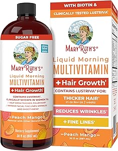 MaryRuth's Liquid Multivitamin+Hair Growth | Clinically Tested for Thicker Hair & Facial Wrinkles in Women | Biotin 10000mcg 