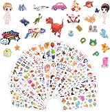 Vicloon 3D Stickers for Kids 38 Sheets 1000+ Puffy Animals Cars Dinosaurs view 1