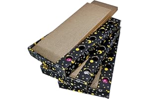 Adolug 3 Packs in 1 Cat Scratch Pad – Cat Scratcher Cardboard to Protect Furniture,Each Cat Scratching Board with 2 Corrugated Cardboard Pads & Playful Bell