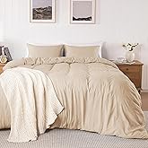 ROSE&RISY Super Soft Duvet Cover Queen Size, 3 Pcs Washed Microfiber Cotton-Like Comforter Cover Set with Button Closure & Corner Ties, 1 Duvet Cover 90x90 & 2 Pillow Shams, Sand Color, No Comforter