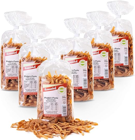 Kreuzerhof Protein Pasta vegane Nudeln im 6er Pack (6x250g) Amazon
