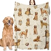 Golden Retriever Blanket - Soft Flannel Fleece Dog Throw for Pet Lovers, Women, Boys, Girls - 40" x 30"