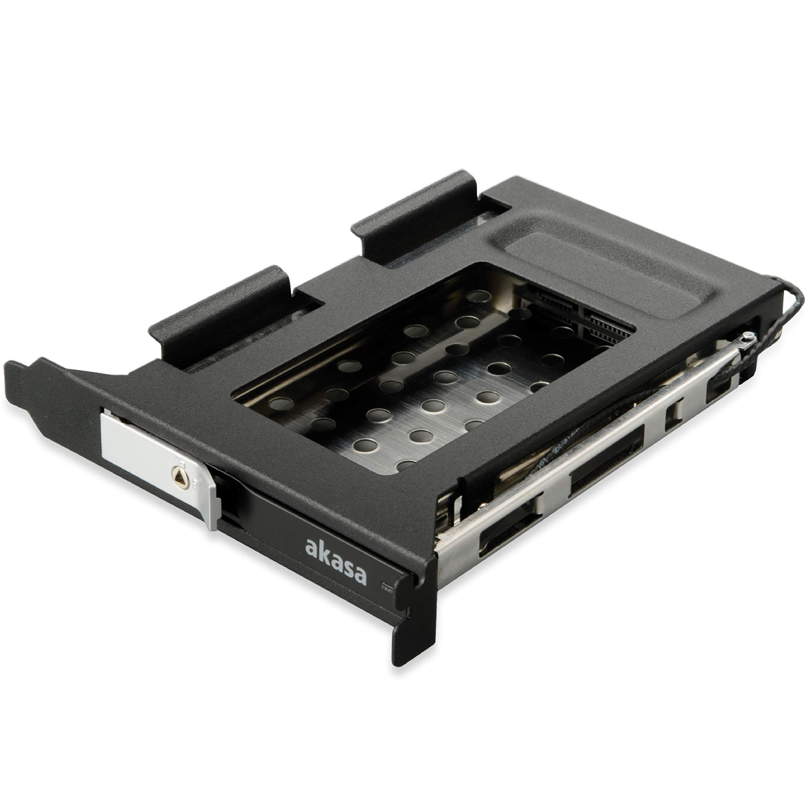 Akasa Lokstor M23 | HDD Moble Rack | Supports 2.5” HDD/SSD | Fits in PCI Slot | Security Lock | Tool-Free | AK-IEN-04