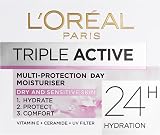 L'Oreal Paris Triple Active Day Moisturiser 50ml Sensitive Dry Skin Hydrating view 2