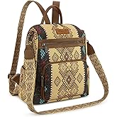 Montana West Wrangler Convertible Backpack Purse for Women Western Aztec Backpack Travel Bags WG213-9110CF