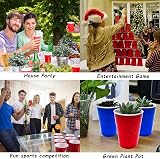 Faburo 60Pack Red Blue 16 oz Plastic Cups + 10 Ping Pong Balls 10 Dice view 6