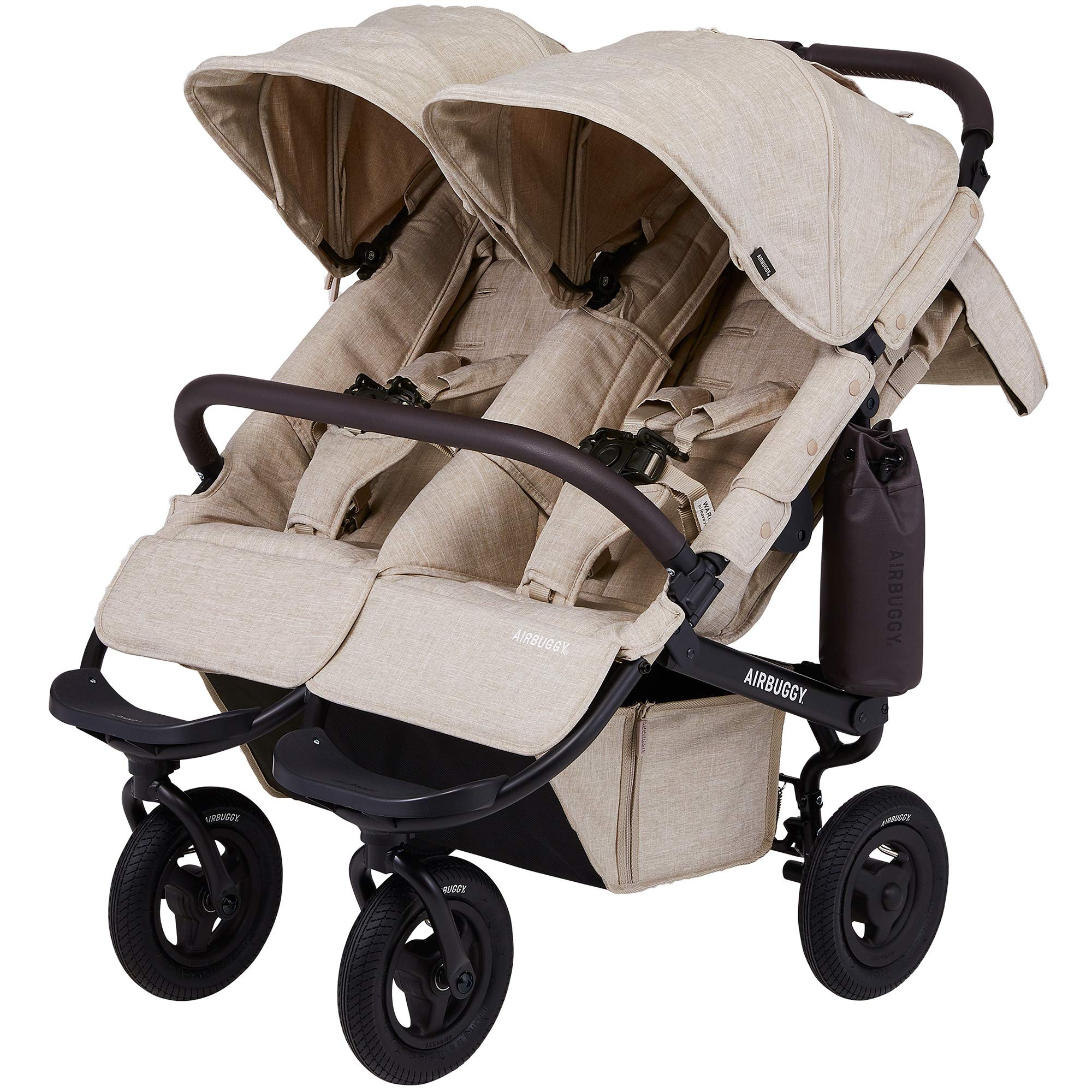 AirBuggy(エアバギー) ココ ダブル エクストラ フロムバース COCO DOUBLE EX FROM BIRTH ロゴ入りオーバルフレーム EARTH SAND(アースサンド) 0か月~ (保証付き) ABFB5012商品画像