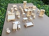 CUTEROOM Dollhouse Furniture Laser Cut 3D Puzzle 34 Pieces Kit view 4