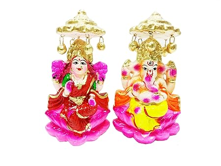 4 beautiful pair lord ganesha lakshmi resin statue diwali deepawali pooja puja diwali pooja deewali deepawali puja statue laxmi ganesh statue gj engineering