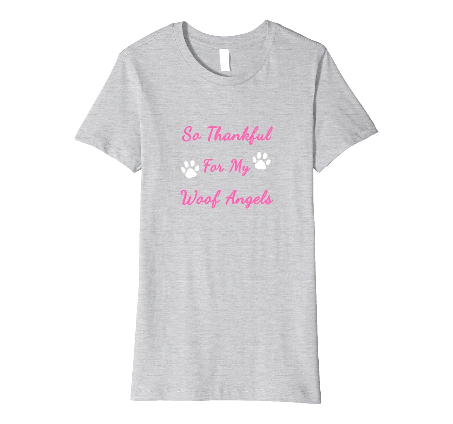 Woof Angels Dog Lover Thank You Pink Paw T-Shirt-ANZ