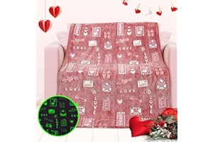 JAPDNK Valentines Day Gifts for Kids Glow in The Dark Love Blanket Valentines Day Gifts for Girlfriend for Her