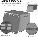 VERONLY Large Foldable Toy Box Chest with Lid 24.5x13x16 Linen Grey view 3