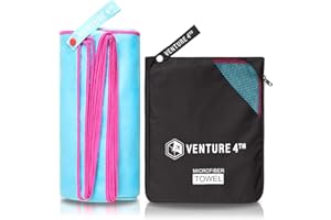 VENTURE 4TH Quick Dry Travel Towel - Fast Drying Ultra Soft Microfiber Towels - Essential for Camping, Backpacking, Yoga, Swimming, Gym, Sports and Beach - 3 Compact Sizes