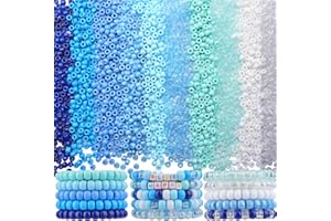 BestNow Pony Beads 10 Colors Blue and White 1000pcs and 104pcs 6x6 mm Square Letter Beads Bracelet Beads Bulk Beads for Hair Braiding for Kids Girls Women Crafts Kandi Beads Kit（Blue）