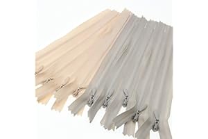 24" Nylon Coil Invisible Zippers for DIY Tailor Sewing Craft Mixed 10 PCS/Pack (Beige&Grey,24 inch) Leekayer