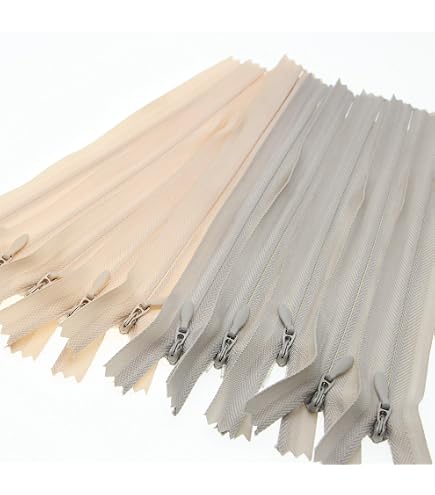 Lot De 5 Fermetures Éclair Invisibles #3 Blanches 40cm - Couture Vêtements Coussin Oreiller