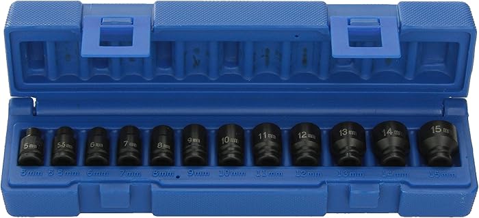 Grey Pneumatic (9712MG) 1/4" Drive 12-Piece Metric Magnetic Impact Socket Set