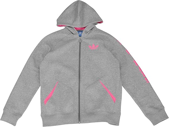 Amazon アディダスオリジナル Adidas Originals Xs Medium Grey Heathersolar Pink オリジナル Fleece フリース 服 アパレル Full フル Zip ジップ チャック ジッパー Hoodie パーカー 服 アパレル 女児 キッズ 小中学生用 Grey グレー Pink 並行輸入品