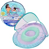 SwimWays Baby Spring Float, Baby Pool Float with Canopy, Swim Training PFD, Swimming Pool Accessories for Babies and Toddlers 9-24 Months, Mermaid