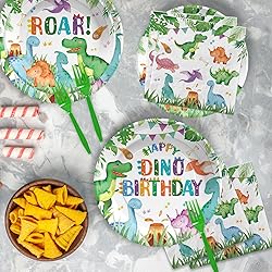 Grencian 96 Pcs Dinosaur Birthday Party Supplies