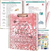 Ospelelf Undated Spiral Bound Planner Daily, Weekly and Monthly Planner, Pink Teacher Planners 12 Month 8.5 x 11