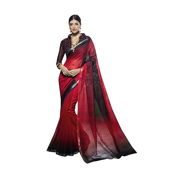 Womens Cotton Silk Printed Saree (JHNKR1802SSSR001, Multicolour)