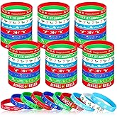 Hiboom 100 Pieces Christmas Silicone Bracelets Bulk Christmas Party Favors Rubber Wristbands for Kids Adults Holiday Party Decoration Supplies Stocking Stuffers, 10 Styles