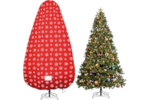 DELIXIKE Upright Christmas Tree Storage Cover,Tear Resistant Adjustable Christmas Tree Storage Bag for 9 Foot Assembled Tree Standing with Ornaments,Christmas Tree Cover with Zipper, Dustproof