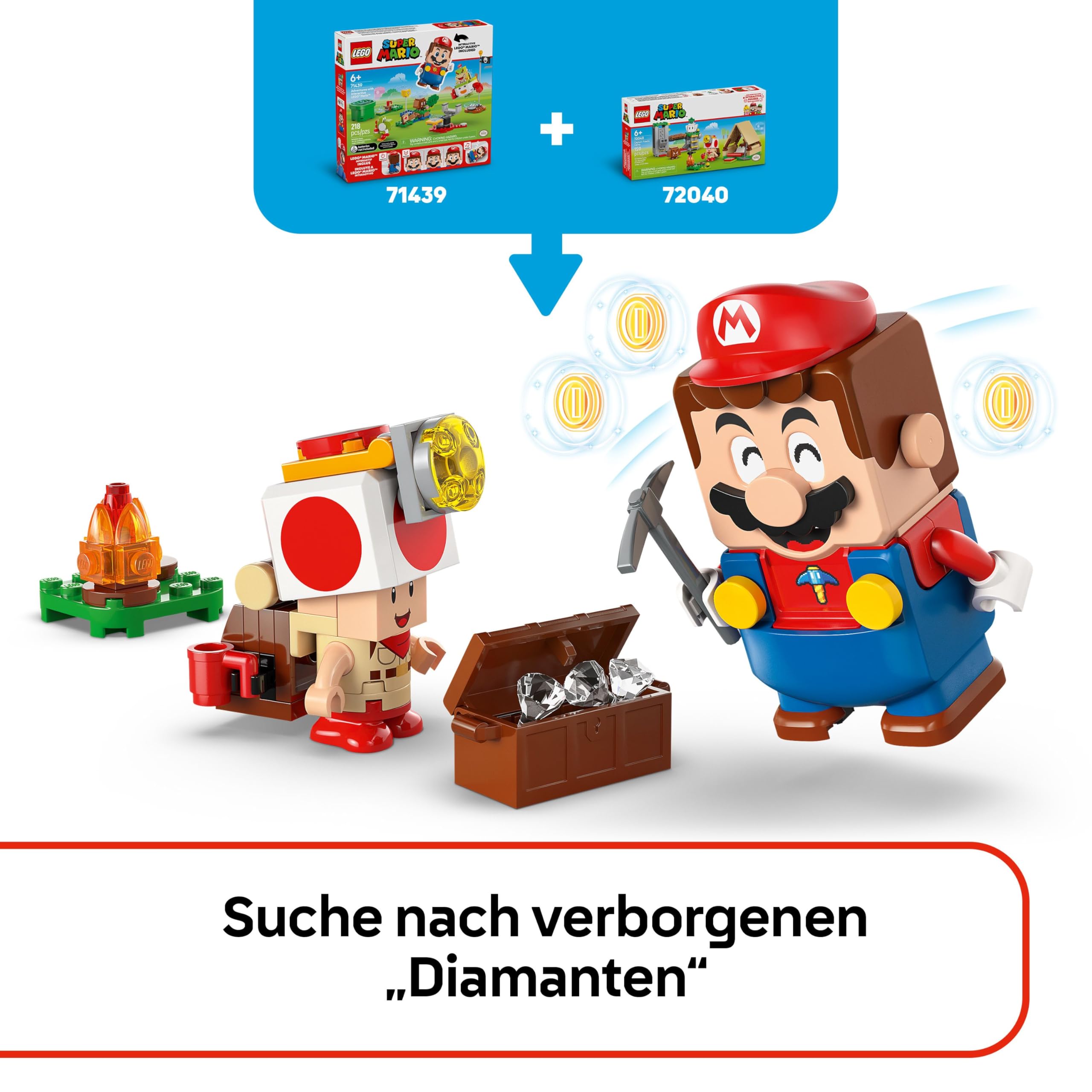 LEGO Super Mario Captain Toad-Camp- Interaktives Spielzeug mit 3 Figuren - Gumba, Zelt & einstürzender Brücke - Kinder Mitbringsel - Spielset - Gamer Geschenk für Jungen & Mädchen ab 6 Jahren - 72040 5