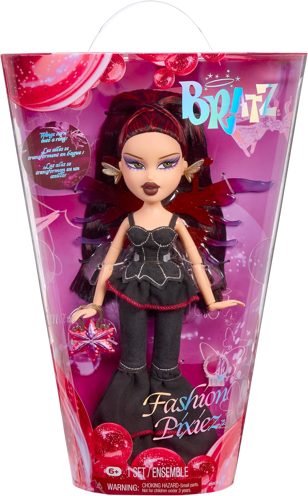 Bratz Fashion Pixiez Lina Collectible Doll with Wings Ring Accessory