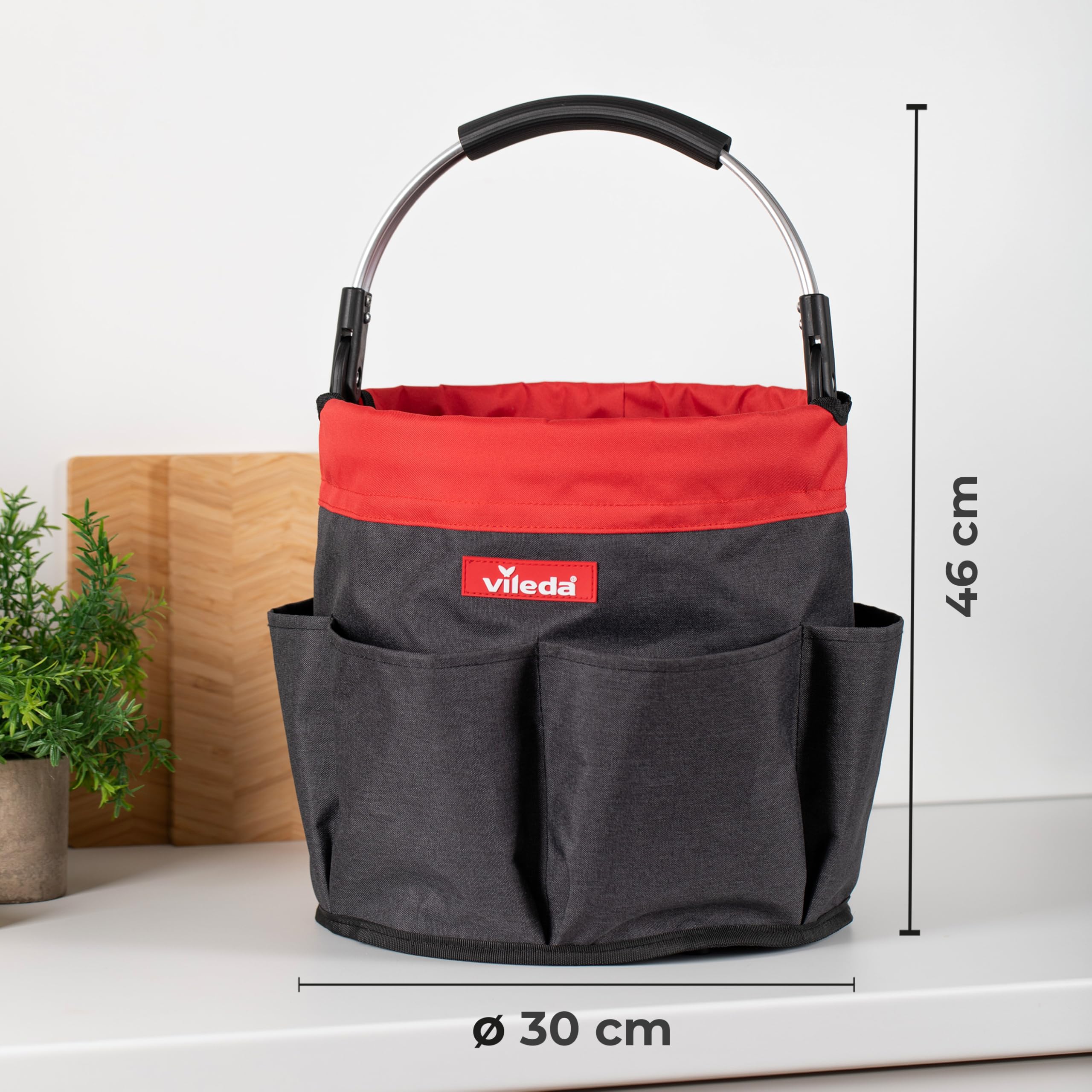 Vileda Cleaning Caddy - Faltbare Putztasche mit Griff und 6 Fächern - Reinigungsorganizer für Schwämme Bürsten Tücher Reinigungsmittel - Wasserfest reißfest hygienisch tragbar und platzsparend 7