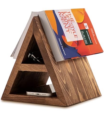3HQ Wooden Book Holder Stand For Page Rest, Unique Book Nook Reading Valet With Cup, Glasses & Pen Holder, Book Lovers Gifts Ideas - View #6