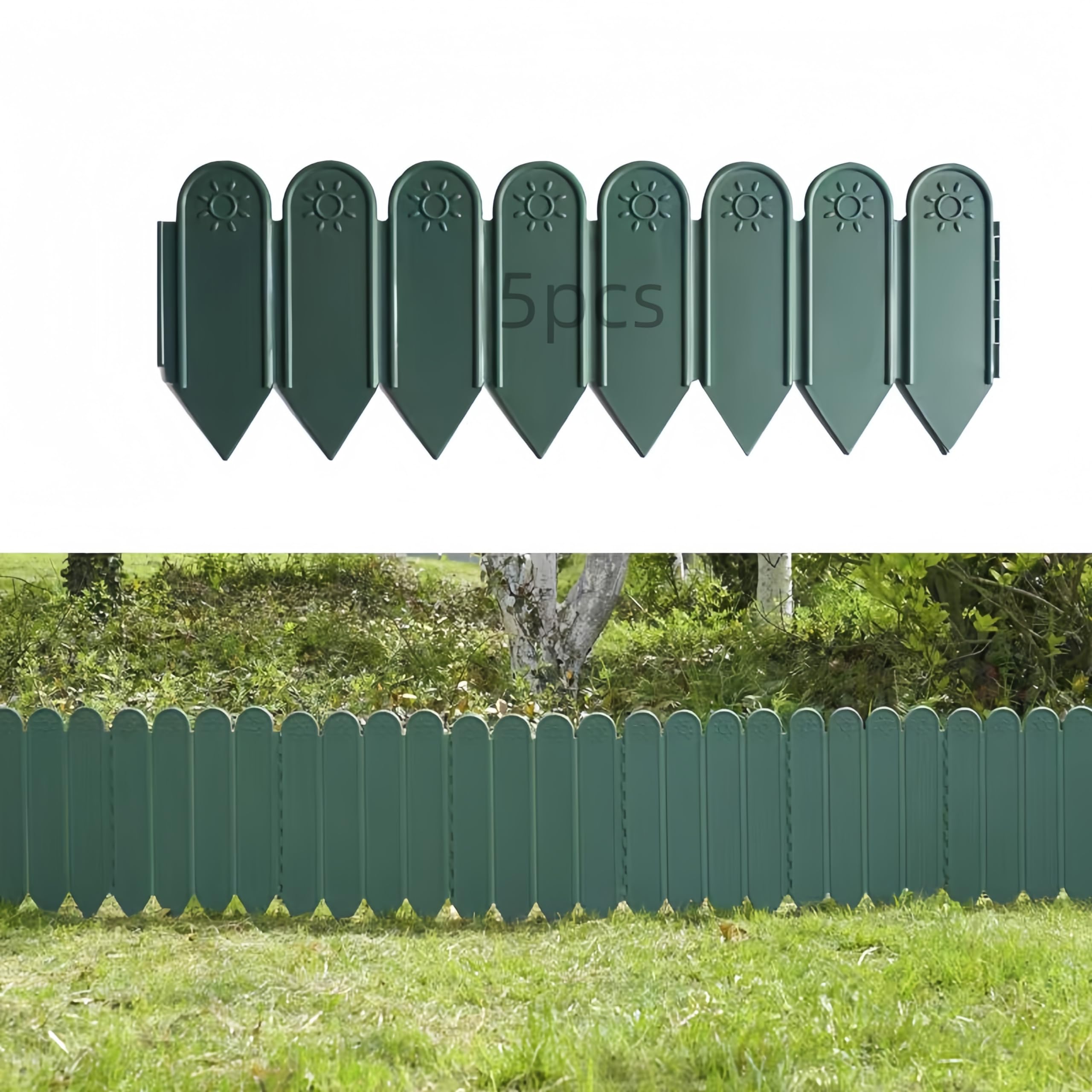 Wuyue Hua 2M Garden Edging Border, Plastic Garden Bed Edging, Terrace Board Edging, Garden Fencing for Lawn, Landscaping, Patio Pathway. Flower Bed