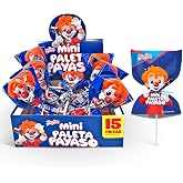 Ricolino Mini Paleta Payaso Chocolate Marshmallow Lollipops, 15 Count