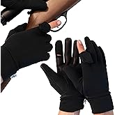 REVOLUTION RANGE Hunting & Rifle Shooting Gloves with Open Index Trigger Finger Flip | Genuine Leather Palm Grip | for Outdoor Tactical Sports | Airsoft Paintball Trap Skeet Clay Shooting