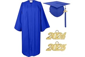 Herrenbek Matte Graduation Cap and Gown 2024 2025 Tassel Adults Set for High School and Bachelor