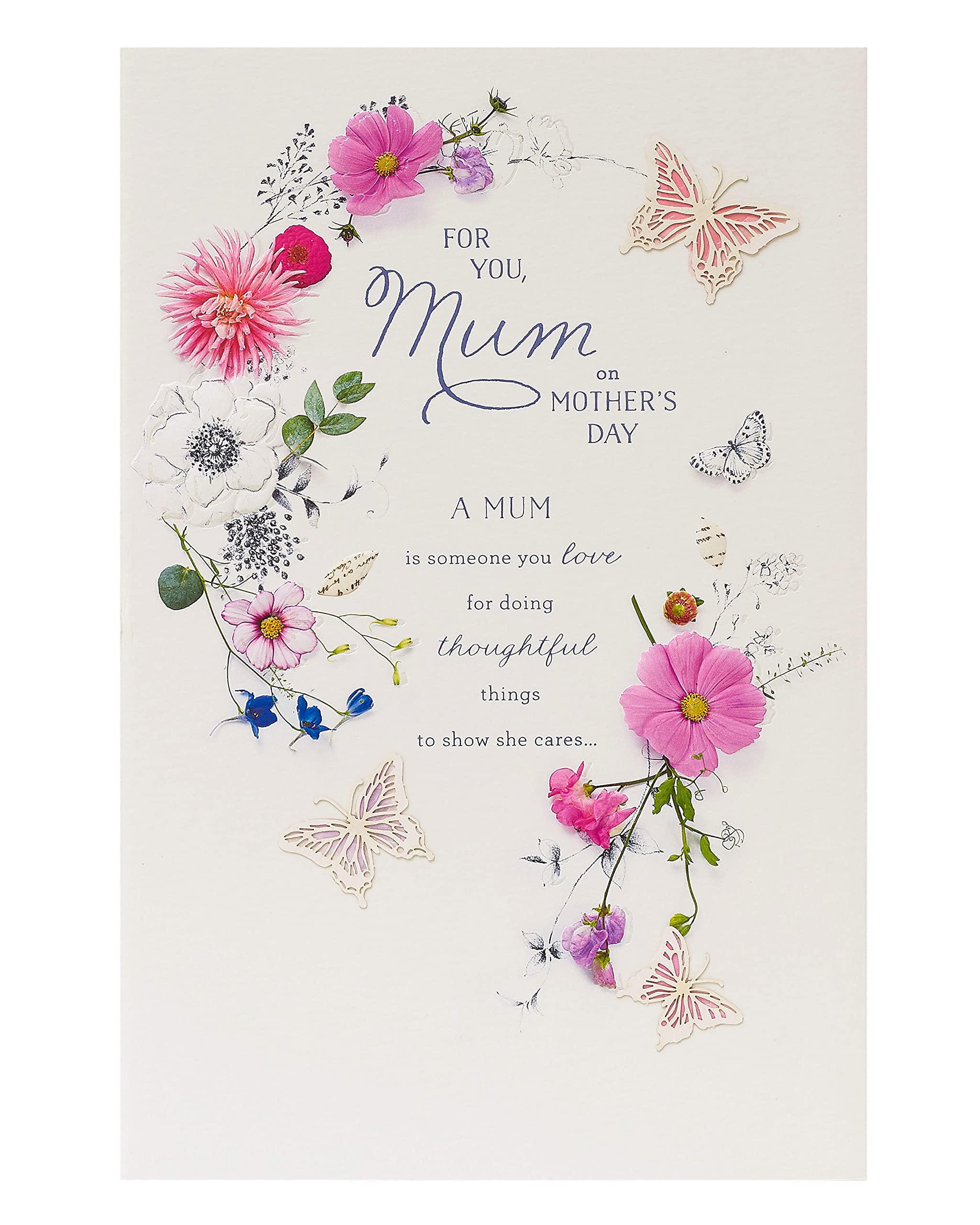 UK Greetings Mother's Day Card With Envelope - Floral Design