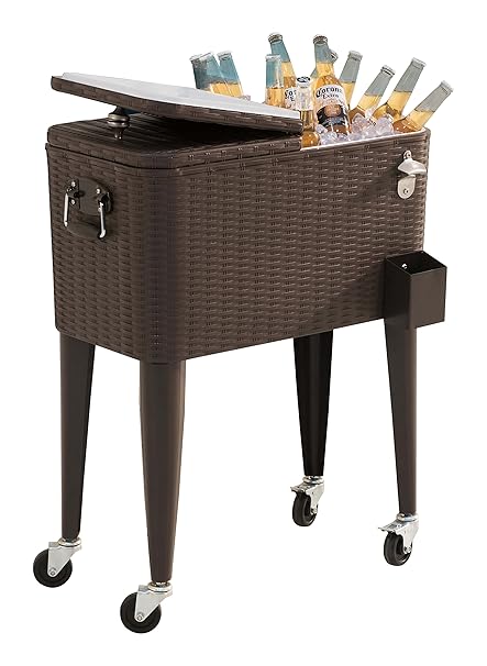 Sunjoy L Bc228pst A 60 Qt Cooler Wicker Decorative Pattern