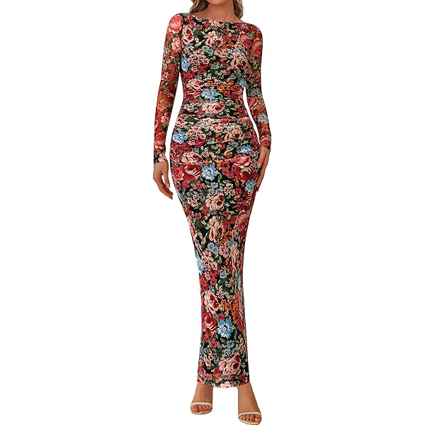 Amazon.com: PRETTYGARDEN Women's Bodycon Maxi Dress Fall Spring Fashion Long Sleeve Floral Print Tight Fitted Party Club Ruched Dresses (01 Polka Dot Black White,X-Small) : Clothing, Shoes & Jewelry Amazon.com: PRETTYGARDEN Women's Bodycon Maxi Dress Fall Spring Fashion Long Sleeve Floral Print Tight Fitted Party Club Ruched Dresses (01 Polka Dot Black White,X-Small) : Clothing, Shoes & Jewelry
