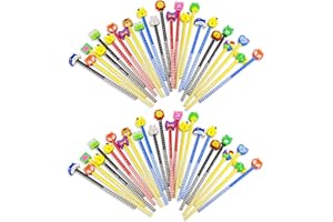 Etmact 50 Pack Assorted Colorful Cartoon Animal Pencil With Erasers Toppers,Number 2 Fun Pencils For Kids,Bulk Party Favor Supplies for Ages 3-5 Classroom Novelty Design Birthday Gift
