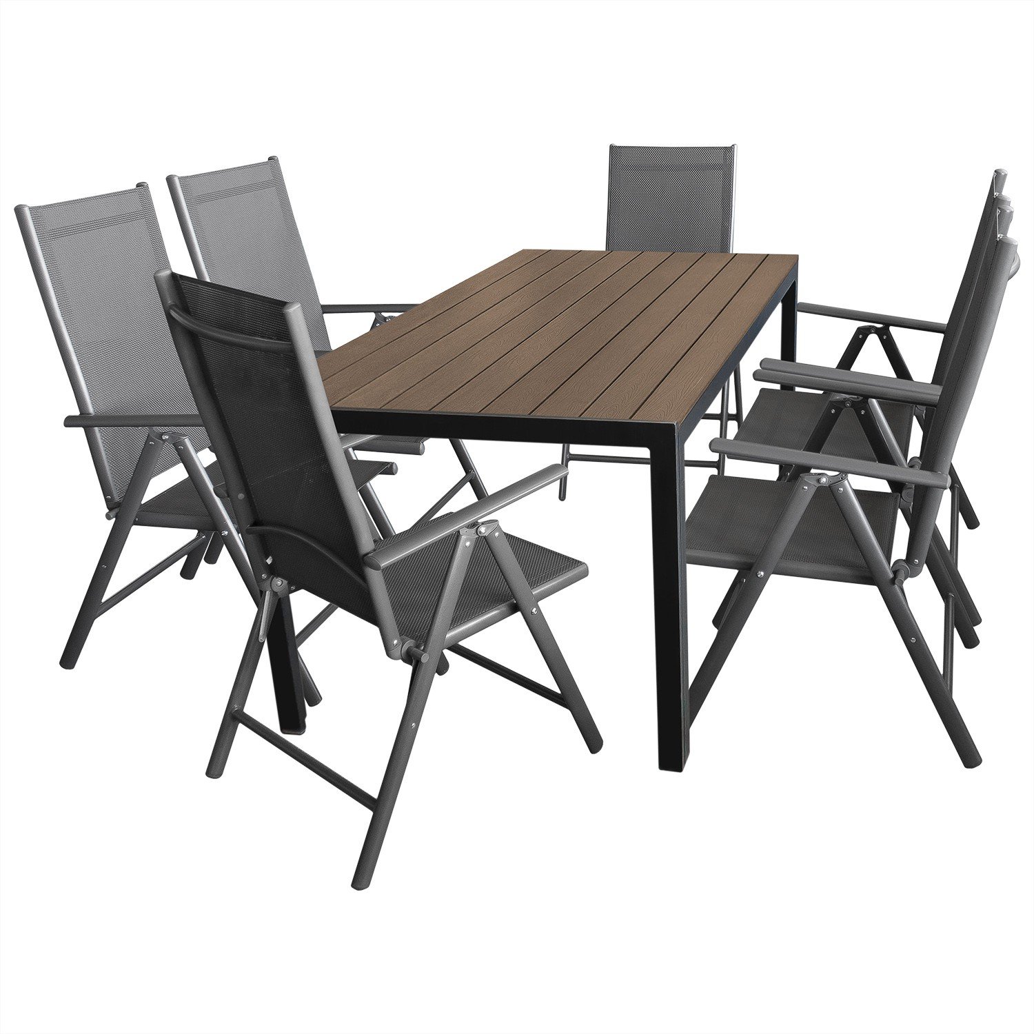 7tlg. Gartenmöbel Terrassenmöbel Set Gartengarnitur Sitzgruppe Alu