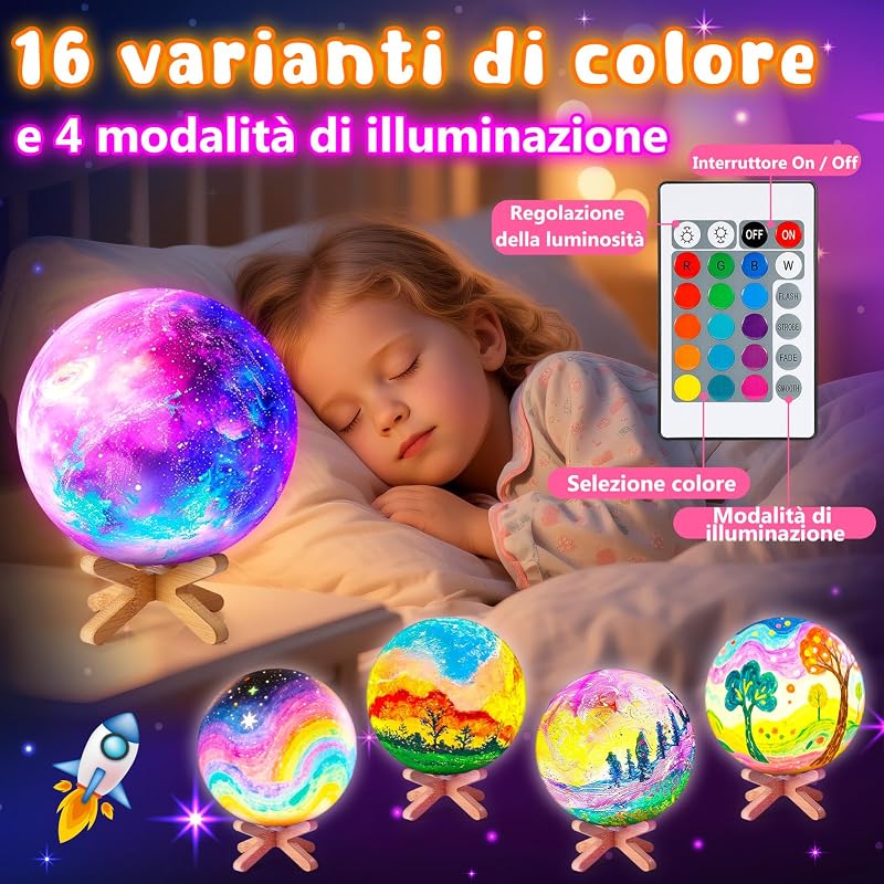 Kits Set di artigianato Set di pittura per lampada lunare Bambini dai 6 7 8 9 10 anni,Regalo per Ragazze 10 11 12 anni Set di pittura per lampada lunare Regalo di compleanno Ragazze 6-12 anni