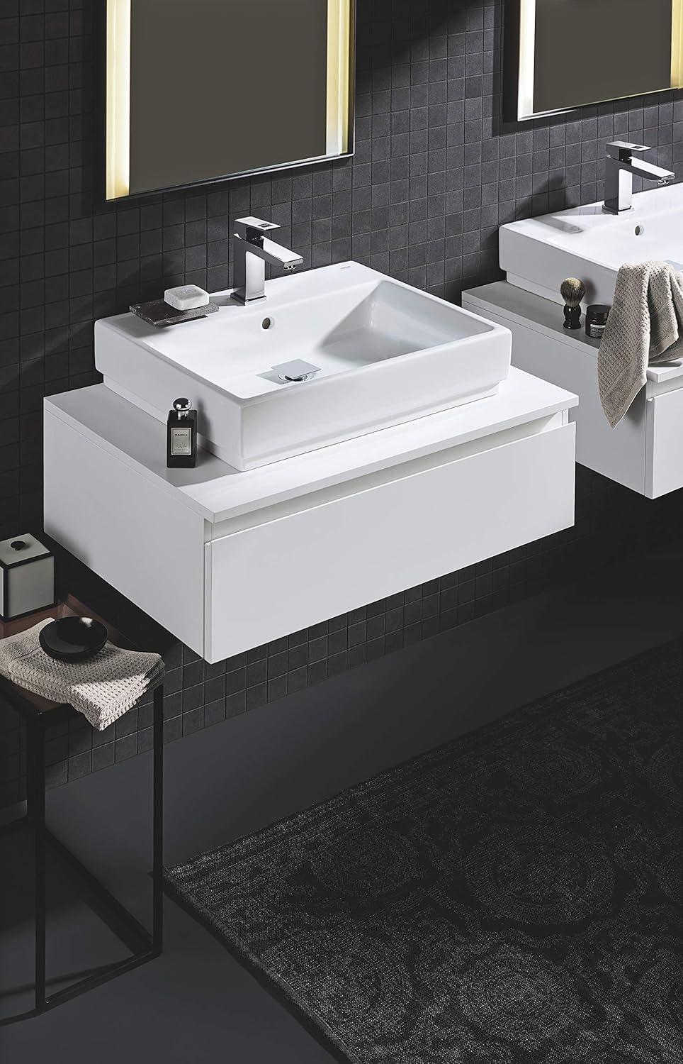 Grohe Eurocube Basin Fitting With Pop-up Waste Set, Brushed Hard