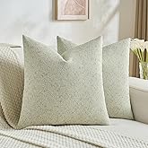 FUTEI Green Decorative Throw Pillow Covers 18x18 Inch Set of 2,Soft Cozy Chenille Colorful Granular Textured Cushion Case,Modern Home Decor for Couch Bed Living Room