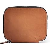 Distil Union ZipWallet | Minimalist Leather Zip Wallet | RFID Shielding, Coin Pouch, 3 Card Slots, Exterior Quick Access Pocket (Brown)