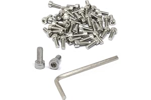 iexcell 50 Pcs M6 x 15mm Thread Pitch 1 mm Stainless Steel 304 Hex Socket Head Cap Screws Bolts Kit