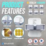 TDBS Mop & Broom Holder Wall Mounted Gripper Pack of 3 (6 Holders) view 4