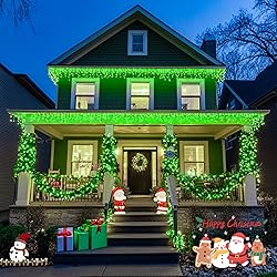 JMEXSUSS Green Christmas Lights Clear Wire, 66ft