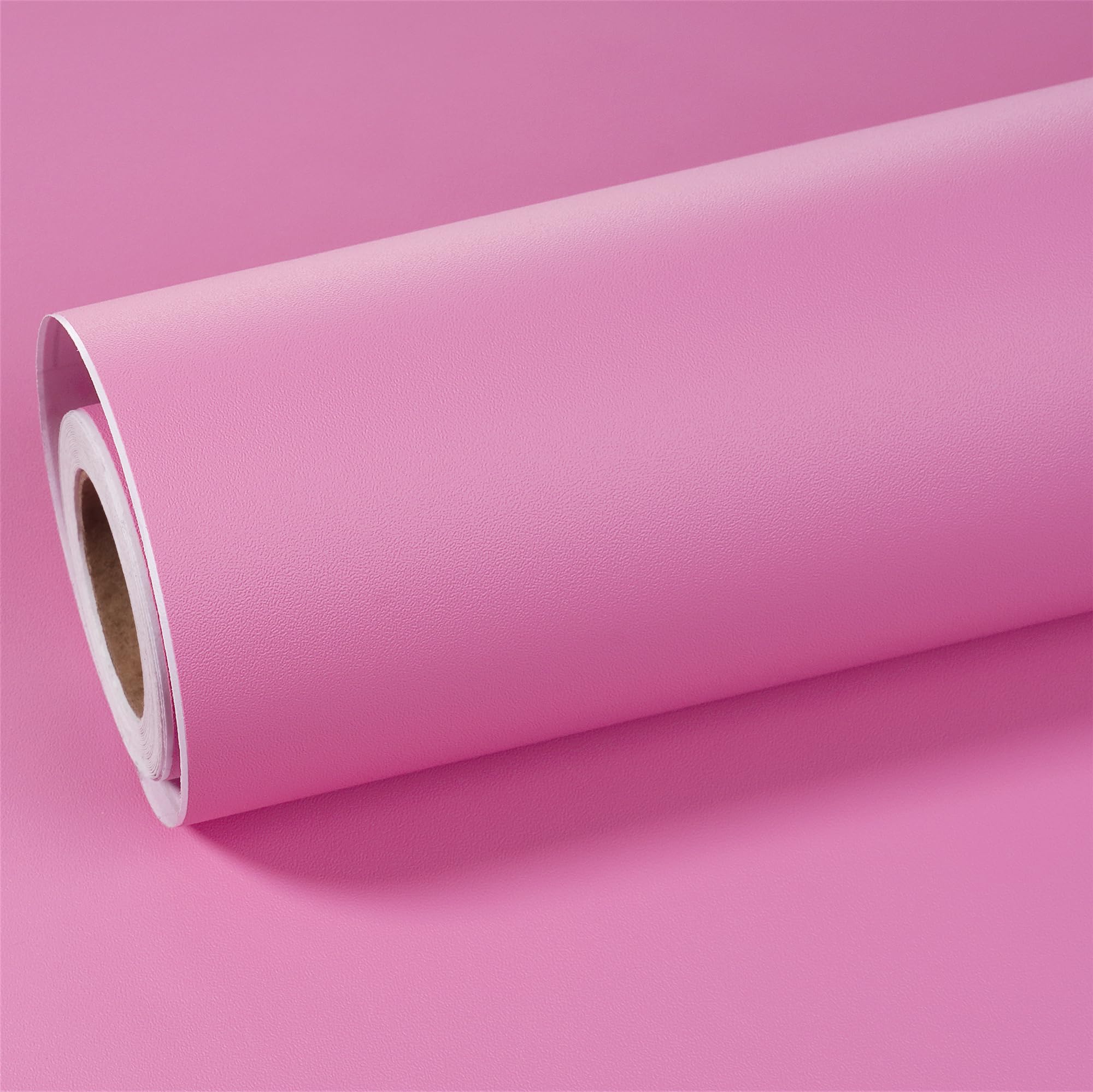 ReWallpaper Peel and Stick Wallpaper Pink Kids 40cm×7m Sticky Back Plastic Roll Pink Bedroom Wallpaper for Women Pink Plain Removable Wallpaper Bathroom Waterproof Vinyl Film Art Deco