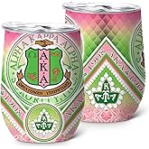 TSLOVER AKA Sorority Gifts for Women Girl,12 Oz Inspired Stainless Steel Positive Insulated Tumblers,Funny 1908 Pink and Green Mug,Bestie Present and Friendship Cup,1 Pcs